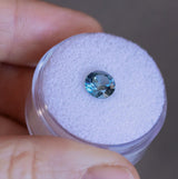 1.40CT ROUND PRECISION CUT MONTANA SAPPHIRE, MEDIUM OCEAN BLUE TEAL, 6.6X4.3MM