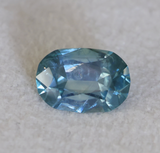 4.25ct Antique Style Elongated Cushion Untreated Montana Sapphire Vine Cathedral Four Prong Ring in 18k Yellow Gold