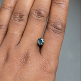 1.07CT ROUND NIGERIAN SAPPHIRE, TEAL BLUE GREEN, 6.07X5.98X3.90MM, UNTREATED