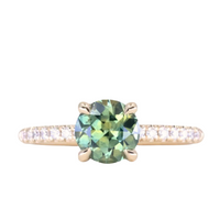 4 Prong Solitaire with Pavé Set Diamonds, Stackable - Setting