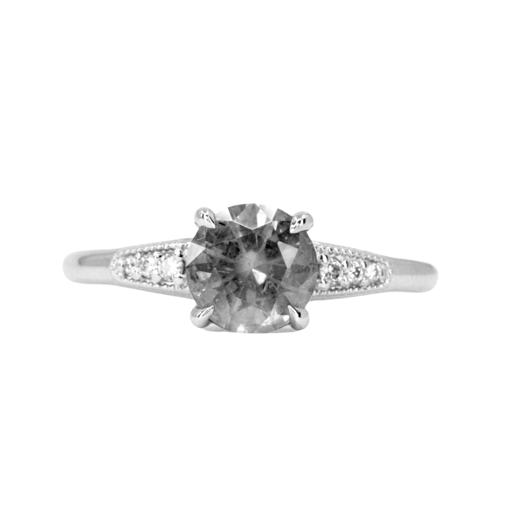 Low Profile Vintage Solitaire with Milgrain and Diamonds - Setting ...