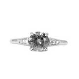 Low Profile Vintage Solitaire with Milgrain and Diamonds - Setting