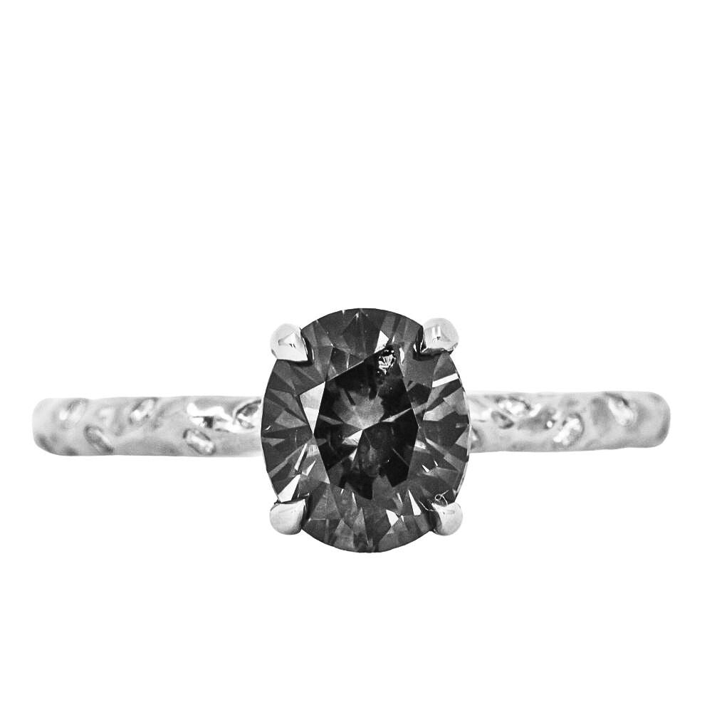 Evergreen 4-Prong Solitaire with Embedded Diamonds, Stackable - Setting |  Vintage engagement rings, Small diamond rings, Vintage diamond rings