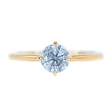 0.90ct Round Salt And Pepper Diamond Ring 4 Prong Compass Set In 14k Yellow Gold