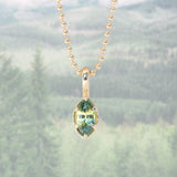 1.08ct Marquise Cut Parti Madagascar Sapphire 6 Prong Pendant in 14k Yellow Gold