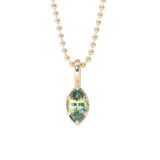 1.08ct Marquise Cut Parti Madagascar Sapphire 6 Prong Pendant in 14k Yellow Gold