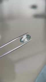 3.29CT MOVAL MONTANA SAPPHIRE, BICOLOR AQUA BLUE-GREEN AND WHITE, 11.81X7.32X4.95MM, UNTREATED, EARLY ACCESS