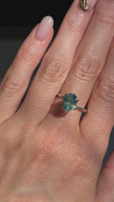 2.08CT OVAL MADAGASCAR SAPPHIRE, MEDIUM GLOWY CARIBBEAN BLUE GREEN, UNTREATED, 8.9X6.7X4.4MM