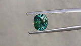 1.98CT FANCY ELONGATED CUSHION PRECISION CUT MONTANA SAPPHIRE, PARTI FOREST GREEN AND TEAL, 8X6.6MM