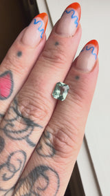 2.25CT MADAGASCAR RADIANT SAPPHIRE, SEAFOAM TEAL GREEN, 7.7X6.3MM