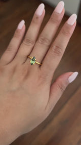 1.28CT AUSTRALIAN MARQUISE SAPPHIRE, PARTI LIGHT AND DARK GREEN, UNTREATED, 9.9X4.88X3.22MM