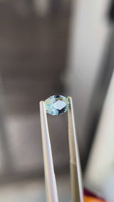 1.46ct Oval Burmese Sapphire, Bicolor Blue Teal, 7.9x5.4x4.2mm, Untreated