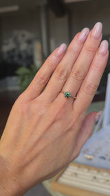 1.30ct Round Untreated Deep Green Nigerian Sapphire Lotus Solitaire in 14k Yellow Gold