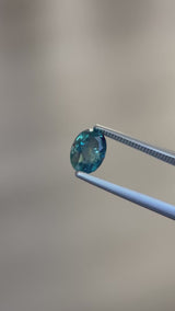 1.46ct Oval Montana Sapphire, blue teal, 7.7x5.5x3.9mm