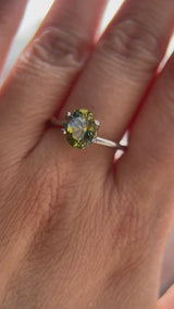 1.52CT OVAL NIGERIAN SAPPHIRE, PARTI YELLOW BLUE GREEN, 7.77X6.07MM, UNTREATED