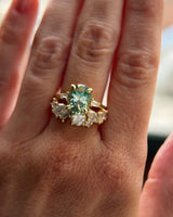 Mixed Shape Natural Diamond Cluster Ring in 18k Yellow Gold