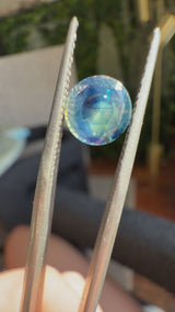 2.55CT ROUND MADAGASCAR SAPPHIRE, PARTI OPALESCENT, UNTREATED, 8X5.1MM
