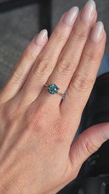 2.34CT ROUND PRECISION CUT MONTANA SAPPHIRE, OCEAN BLUE, UNTREATED, 7.44X5.50MM