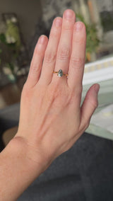 1.23CT PEAR BRILLIANT MONTANA SAPPHIRE, LIGHT BLUE GREY, UNTREATED, 8.09X5.69X3.99MM