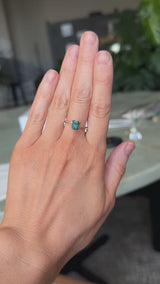 1.34CT RADIANT PRECISION CUT MONTANA SAPPHIRE, DARK TEAL, 6.76X5.18X4.28MM