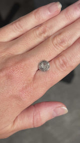 40% OFF 3.19CT ROUND SALT AND PEPPER DIAMOND, DARK GREY OPAQUE, 9.18X5.86MM