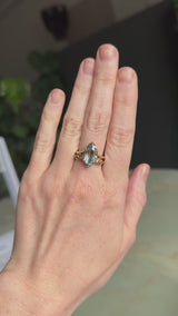 3.16ct Unheated Madagascar Marquise Sapphire Low Profile 6 Prong Solitaire in 14k Yellow Gold