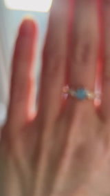 0.91ct Light Cornflower Blue Montana Sapphire and Diamond Starry Night Low Profile Solitaire in 14k Yellow Gold