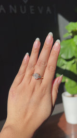 1.59ct Modern Old Mine Cut Oval GIA Diamond Three Stone Ring with Trillion Side Diamonds Compass Set Low Profile Milgrain Antique Ring in 14K Yellow Gold