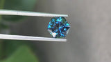 2.74CT HEXAGON PRECISION CUT MONTANA SAPPHIRE, BLUE GREEN, 8.7x5.5MM