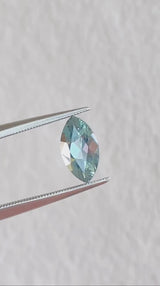 1.19CT MARQUISE MONTANA SAPPHIRE, LIGHT BLUE GREEN GREY, 8.2X4.6X3.2MM