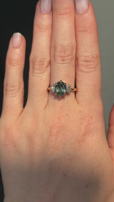 Antique Inspired Three Stone Diamond Band - Setting