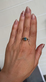 1.17ct Untreated Cushion Blue Madagascar Sapphire Low Profile 4 Prong Signet Solitaire in 14k Yellow Gold