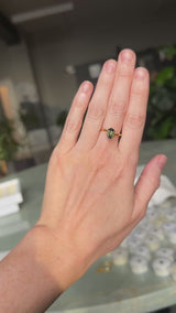 1.59CT NIGERIAN ELONGATED STEP CUT HEXAGON SAPPHIRE, PARTI GREEN, UNTREATED, 8.67X4.79X3.92MM