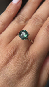 2.34CT MADAGASCAR OCTAGON SAPPHIRE, DEEP TEAL, 8.65X7.99X4.90MM