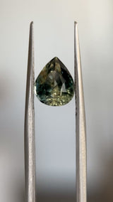 1.79CT MADAGASCAR PEAR SAPPHIRE, PARTI GREEN BLUE YELLOW, 7.69X6.33X5MM, UNTREATED, EARLY ACCESS