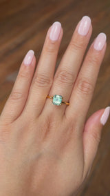 2.06CT MADAGASCAR EMERALD CUT SAPPHIRE, LIGHT TEAL BLUE GREEN BICOLOR, UNTREATED, 7.3X6.8X4.6MM