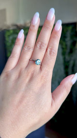 1.73CT PRECISION CUT OVAL MONTANA SAPPHIRE, DENIM PARTI TEAL WITH EARTHY INCLUSIONS, 7.47X6.16X4.69MM