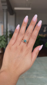 1.43ct Round Precision Cut Teal Montana Sapphire Classic 4 Prong Solitaire in 18k Yellow Gold