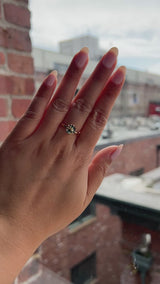 1.56ct Round Australian Parti Green Sapphire Lotus Solitaire in 14k Yellow Gold