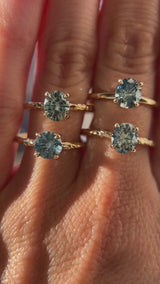 1.32ct Precision Cut Oval Teal Montana Sapphire Classic 4 Prong Solitaire in 14k Yellow Gold