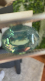 2.08CT OVAL MADAGASCAR SAPPHIRE, MEDIUM GLOWY CARIBBEAN BLUE GREEN, UNTREATED, 8.9X6.7X4.4MM