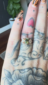 Antique Inspired Three Stone Diamond Band - Setting