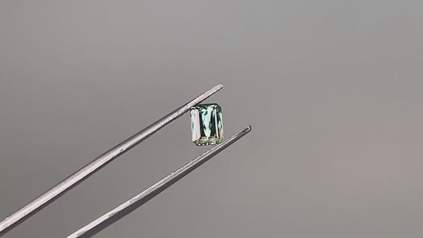 1.41CT PRECISION CUT SHEAR MONTANA SAPPHIRE, BICOLOR TEAL GREEN, 6.8X5.1MM