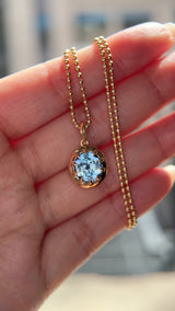 3.40ct Oval Madagascar Bicolor Sapphire 10 Prong Pendant in 14k Yellow Gold