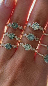 Lotus Six Prong Solitaire with Pavé Set Diamonds, Stackable -Setting