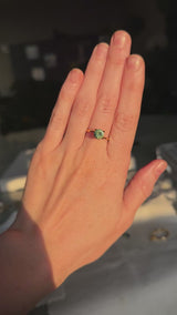 1.29CT ROUND MADAGASCAR SAPPHIRE, SILKY YELLOW GREEN PARTI, UNTREATED, 6.4X4.22MM