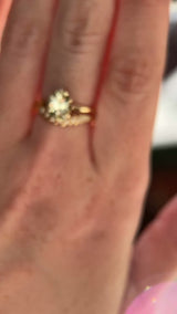 1.73ct Oval Reclaimed/Vintage Oval Pastel Sapphire Lotus Six Prong Solitaire in 14k Yellow Gold