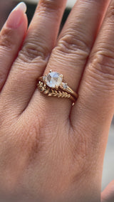 1.33ct Rosecut Grey Diamond and Princess Cut Diamond Rapids Low Profile Ring in 14k Yellow Gold