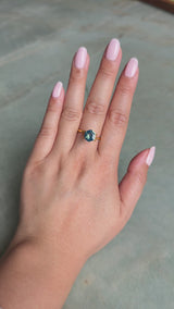 2.08CT MADAGASCAR HEXAGON SAPPHIRE, TEAL BLUE WITH OPALESCENT GLOW, 8.7X6.3X3.8MM