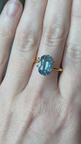 4.25CT ELONGATED CUSHION MONTANA SAPPHIRE, MEDIUM TEAL BLUE, 8.18x11.9MM